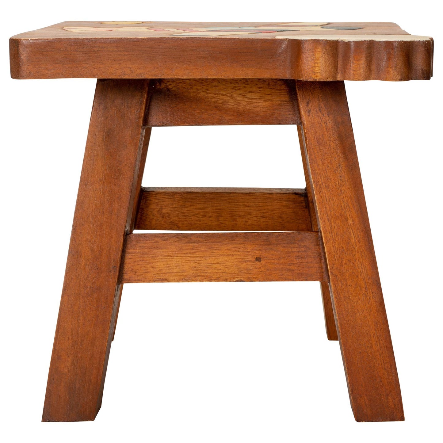 Sea Island Imports Airplane Design Hand Carved Acacia Hardwood Decorative Short Stool