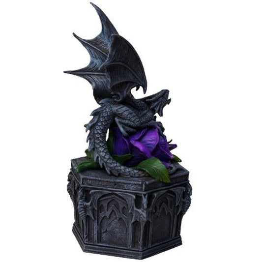 Pacific Trading Anne Stokes Gothic Dragon Beauty Box Statue Trinket Jewelry Box Purple Rose Caja Rosa Morado