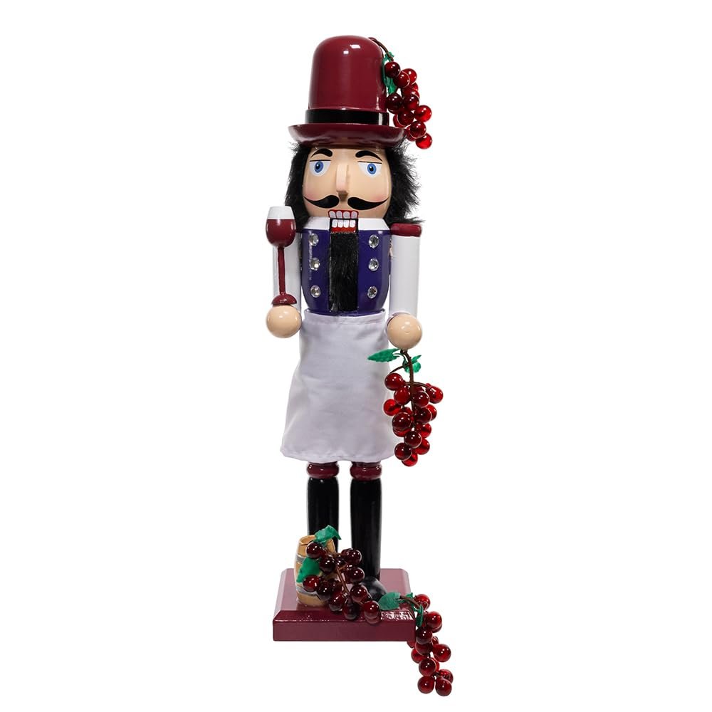 Kurt Adler 15-inch Wooden Wine Nutcracker