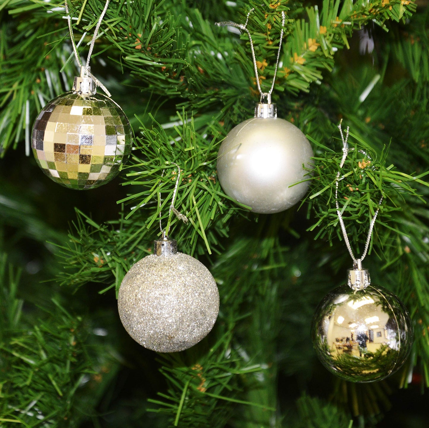 allgala 36 PK 2 Inch (5CM) Christmas Ornament Balls for Xmas Tree-4 Style-