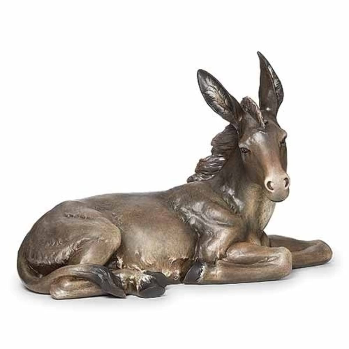 Roman 12.75" Brown Sitting Donkey Tabletop Nativity Figurine