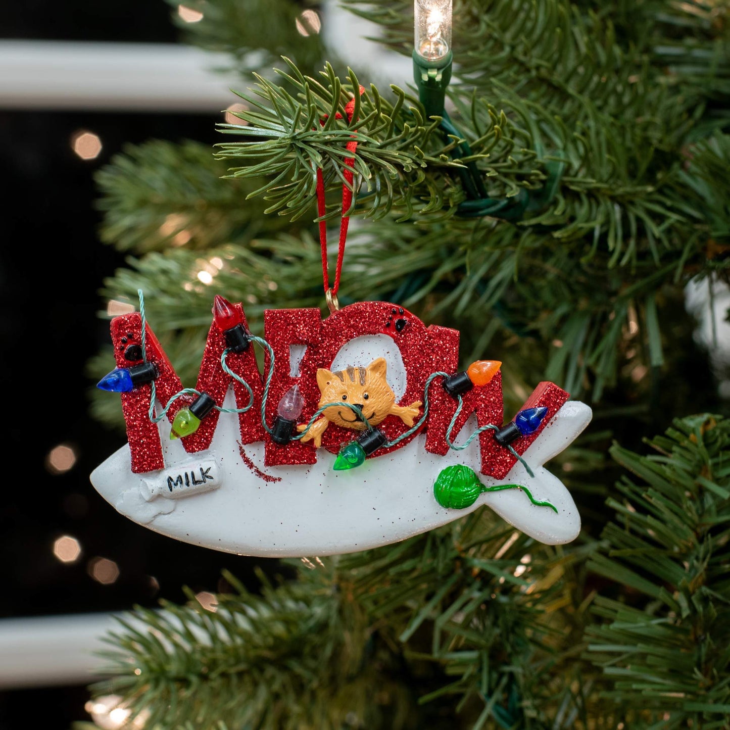 Meow Cat Christmas Tree Ornament A1977