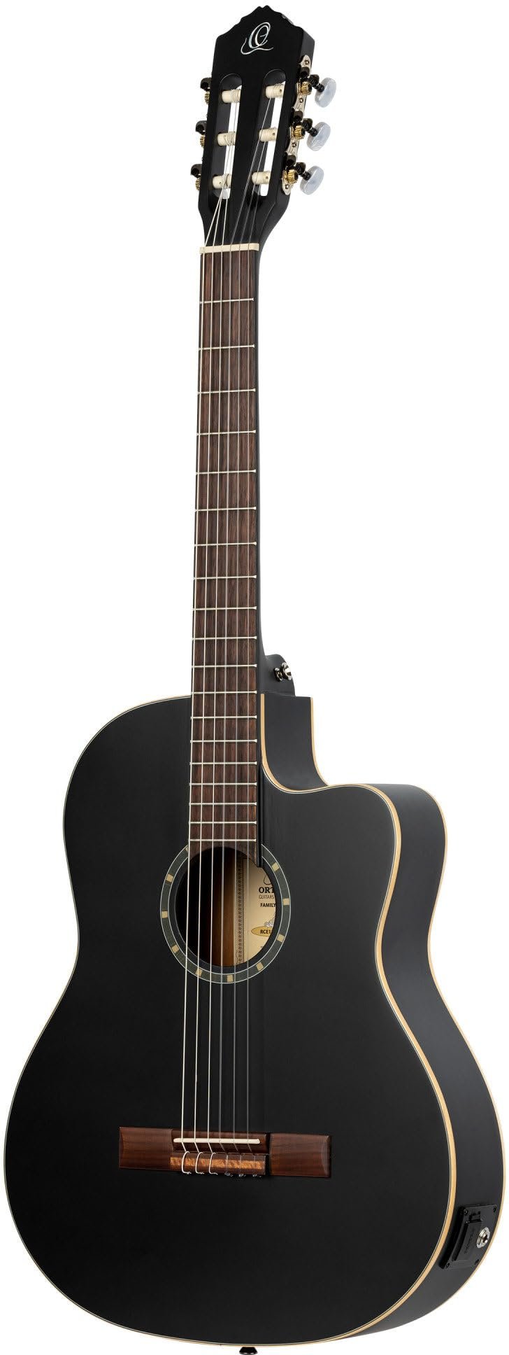 Ortega Guitars Family Series 6 String Acoustic-Electric Guitar, Right (RCE125SN-SBK)