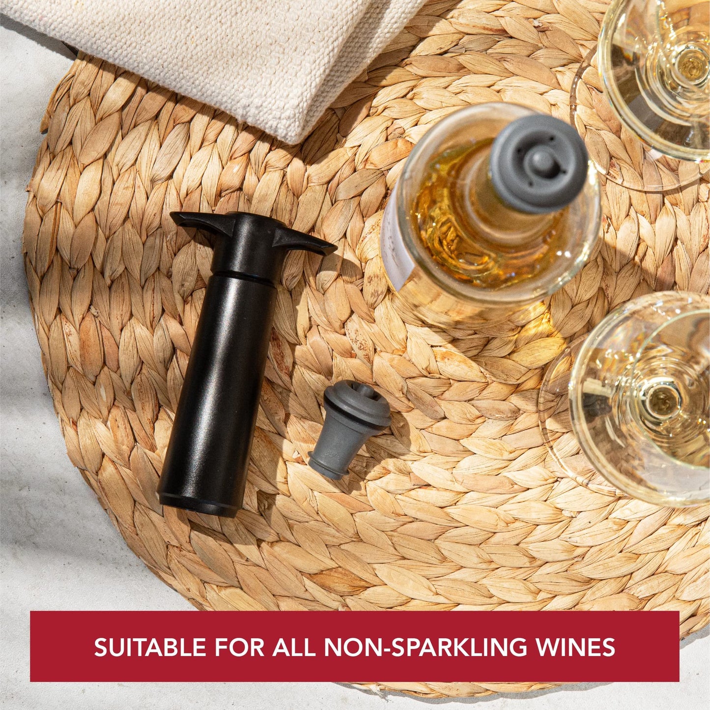 Vacu Vin Wine Saver Vacuum Stoppers - Airtight Seal for Opened Bottles to Preserve the Freshness Up to 10 Days - Easy to Use Perfect for Every Occasion, Set of 6 - Multicolor