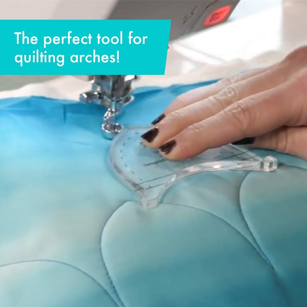 Creative Grids Machine Quilting Tool Archie - CGRQTA3 - Made in USA, Non-Slip Grip Acrylic Quilting & Sewing Template Ruler for Free-Motion Quilt Patchwork Design on Domestic Sewing & Longarm Machine