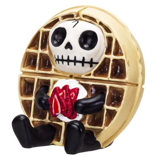 Furrybones Puffle Signature Skeleton in a Belgian Waffle Costume with a Strawberry Topping Friend 3.5” Tall