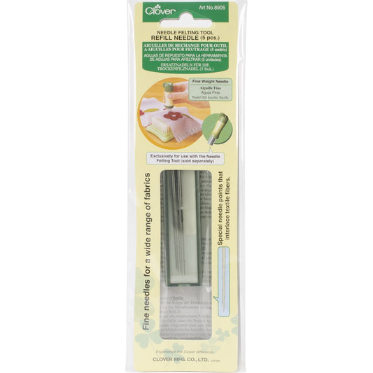 Clover Needlecrafts Felting Needle Tool Refill Fine Weight 5 Pack 8905 (3-Pack)3