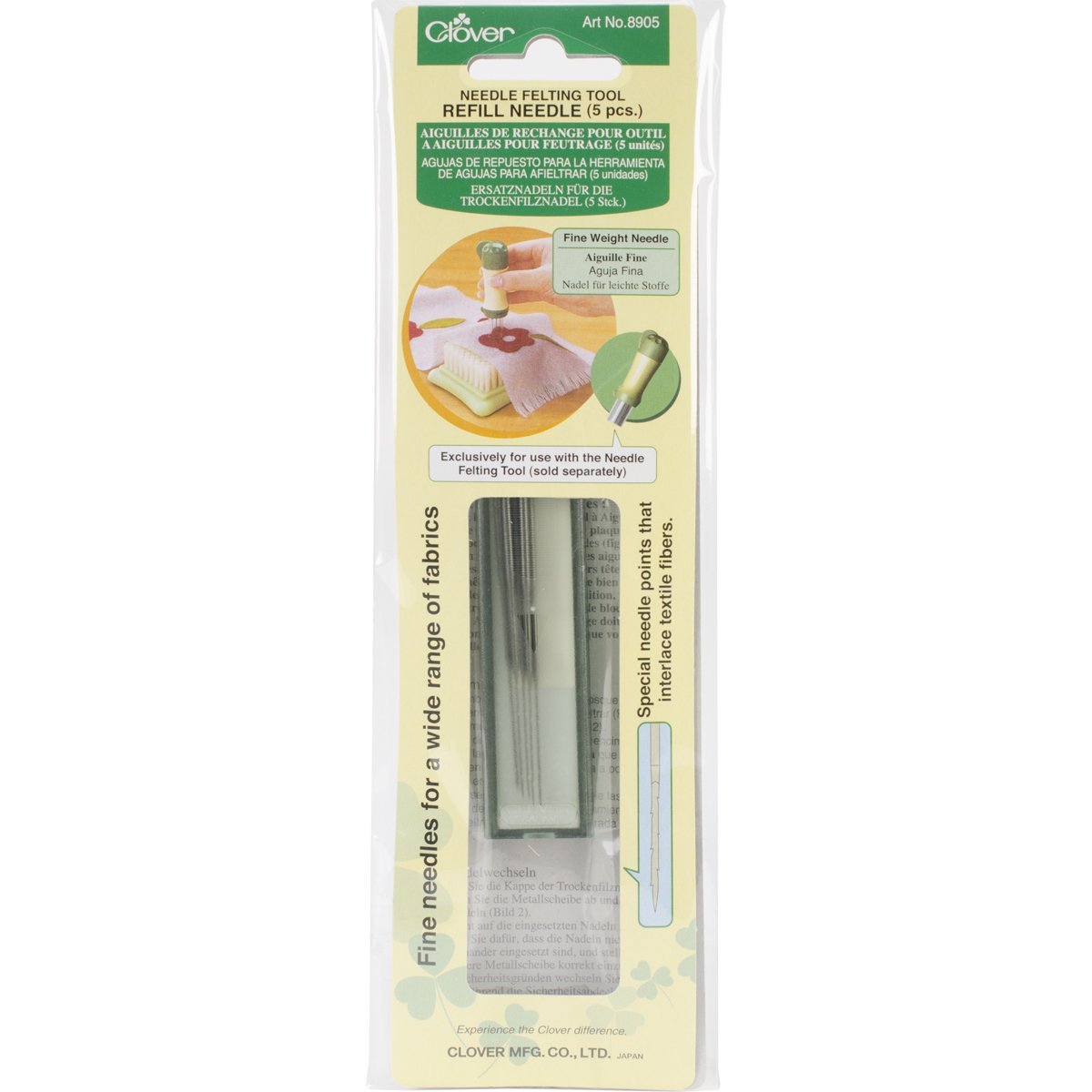 Clover Needlecrafts Felting Needle Tool Refill Fine Weight 5 Pack 8905 (3-Pack)3