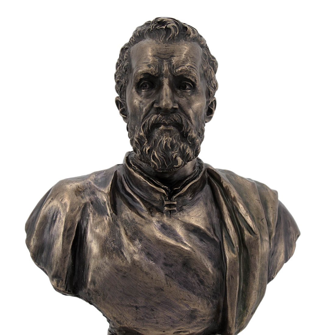 US Michelangelo Bronze Finish Bust Statue Artist