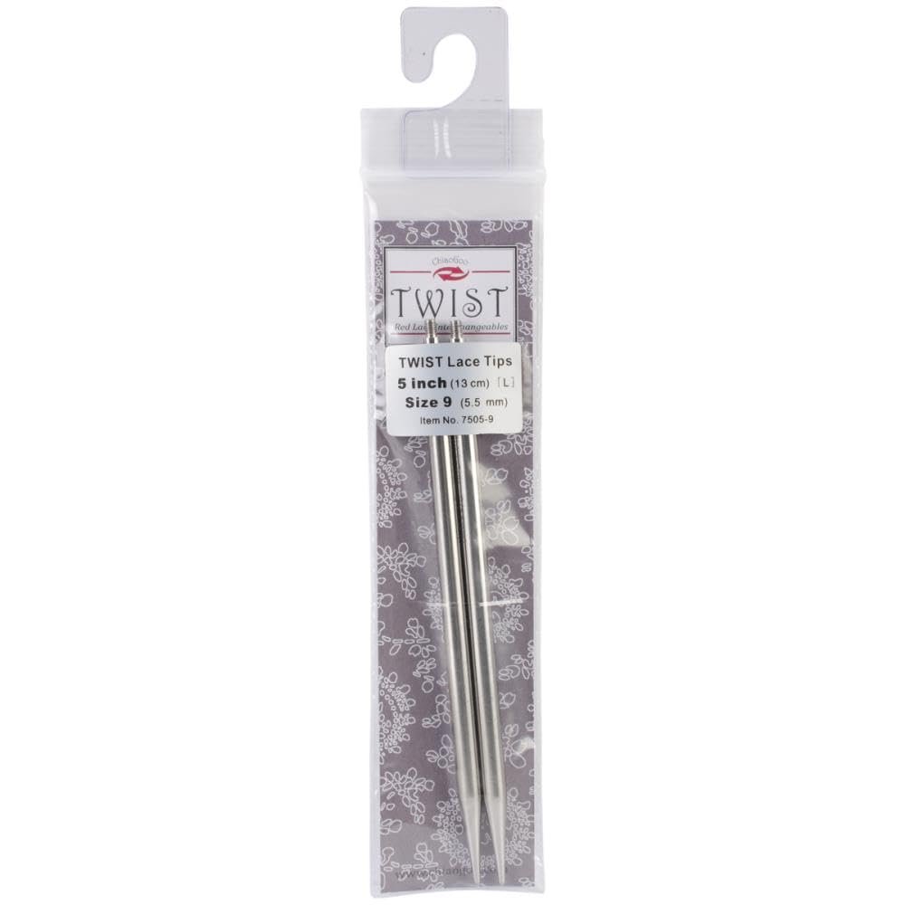 ChiaoGoo Needle Tips 5 inch (13cm) for Twist Red Lace Interchangeable Set Size US 9 (5.5mm) 7505-9