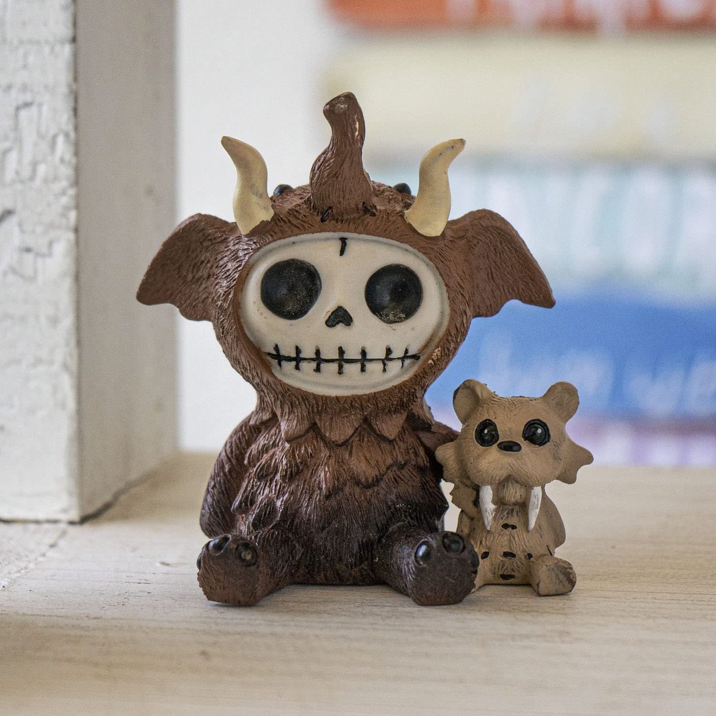Furrybones Warren Decorative Skeleton Dressed in a Wooly Mammoth Costume A Decorative Skull Figurine with a Touch of Cuteness