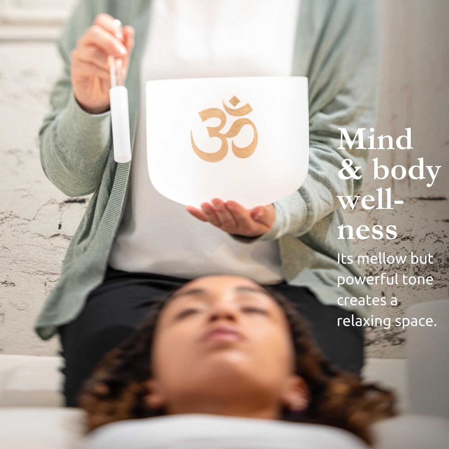 White Frosted Crystal Singing Bowl