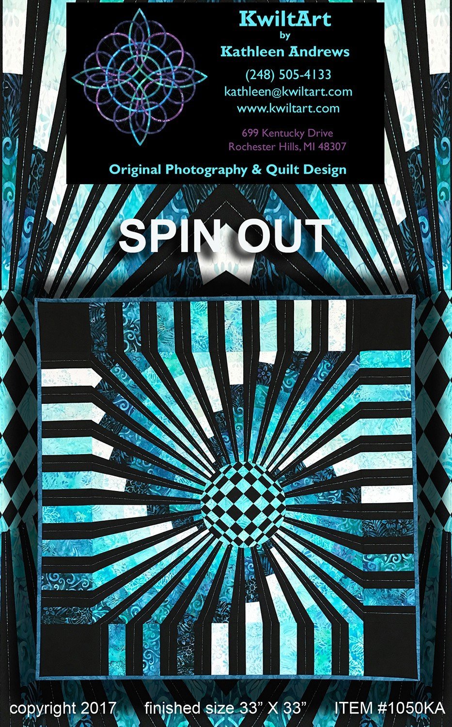 Spin Out 3-D Illusion Quilt Pattern KwiltArt Strip Pieced