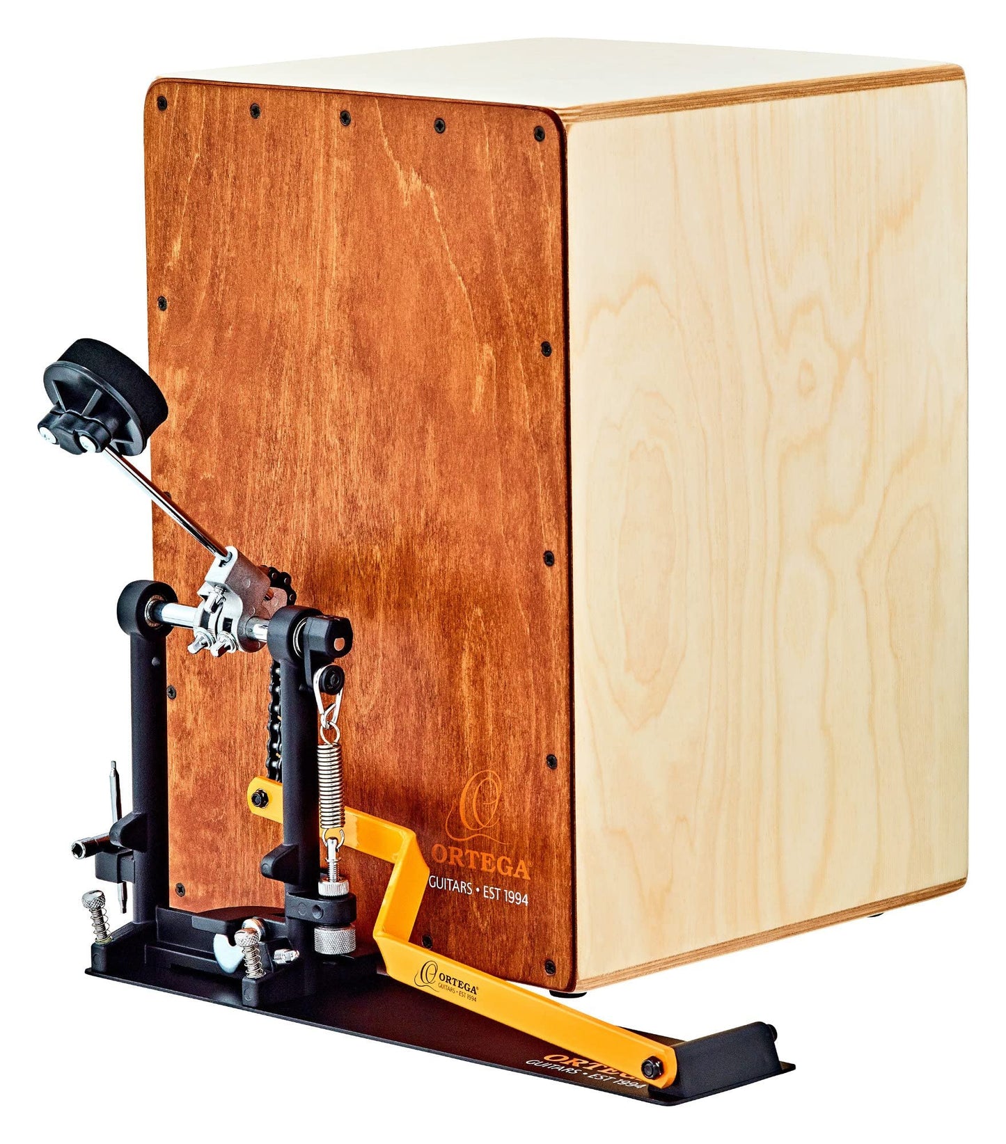 Ortega Guitars Ortega Series Hands Free Percussion-Stomp Box Bundle Incl. Cajon, Left-Foot Pedal Plus 2 x Bags (OSTCBJ-L-BU)