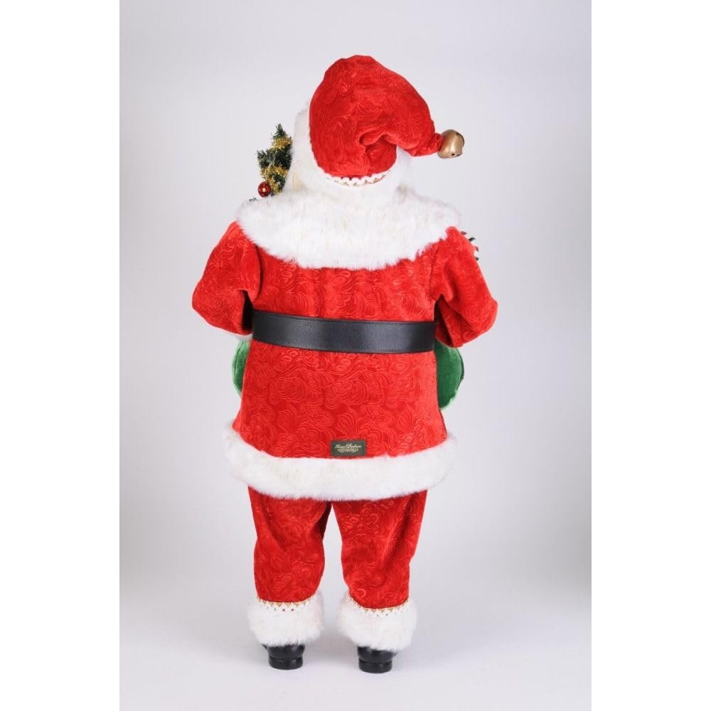 Karen Didion Originals Lighted Bearing Gifts Santa Figurine, 37 Inches - Handmade Christmas Holiday Home Decorations and Collectibles