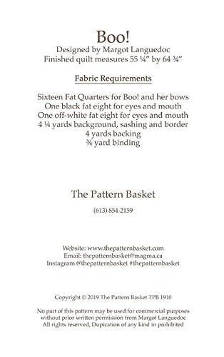 The Pattern Basket Boo! Quilt Pattern Designed by Marot Languedoc