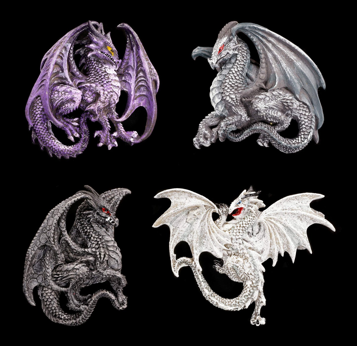 Dragon's Lair Ruth Thompson Set of 4 Collectible Sculptural Dragons Refrigerator Magnets Gift Decor
