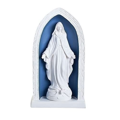 Roman 21657 Della Robbia Our Lady of Grace Statue, 10.25-inch Height, Resin and Stone Mix