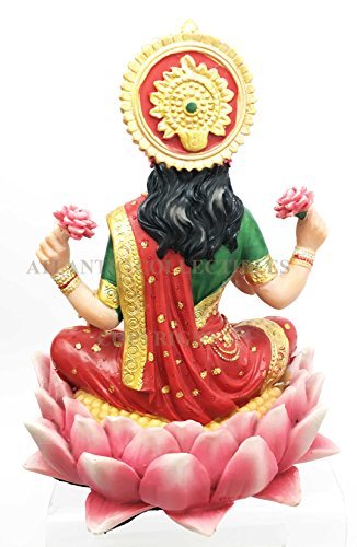 PT Pacific Trading Lakshmi Hindu Goddess on Lotus Statue Sculpture