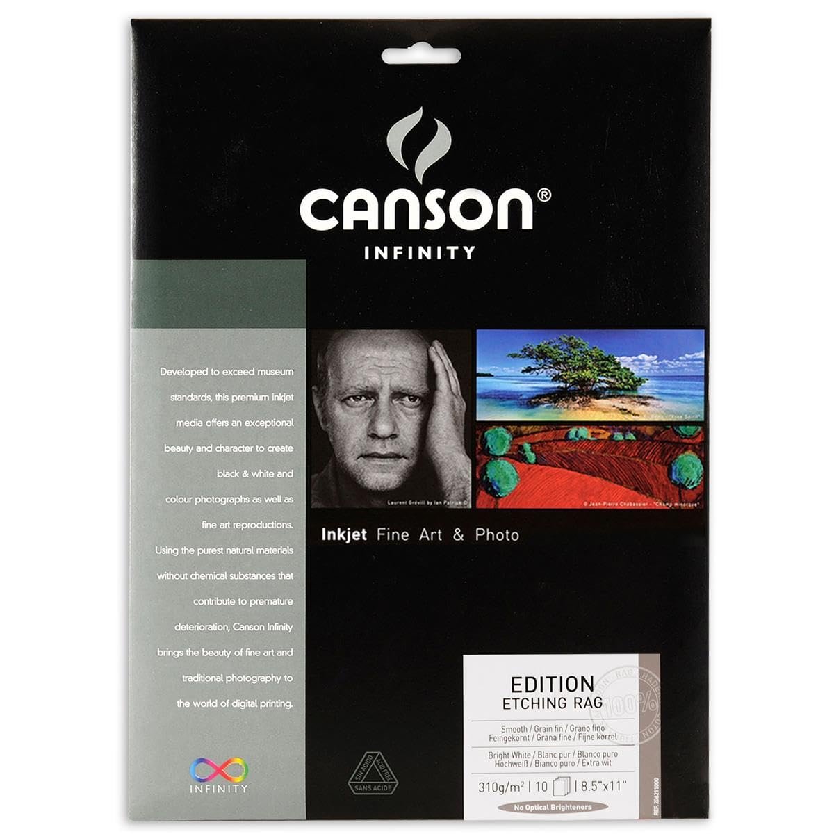 Canson Infinity Edition Etching Rag Fine Art Paper, Acid Free for Printmaking, 8.5 x 11 Inch, Bright White, 10 Sheets