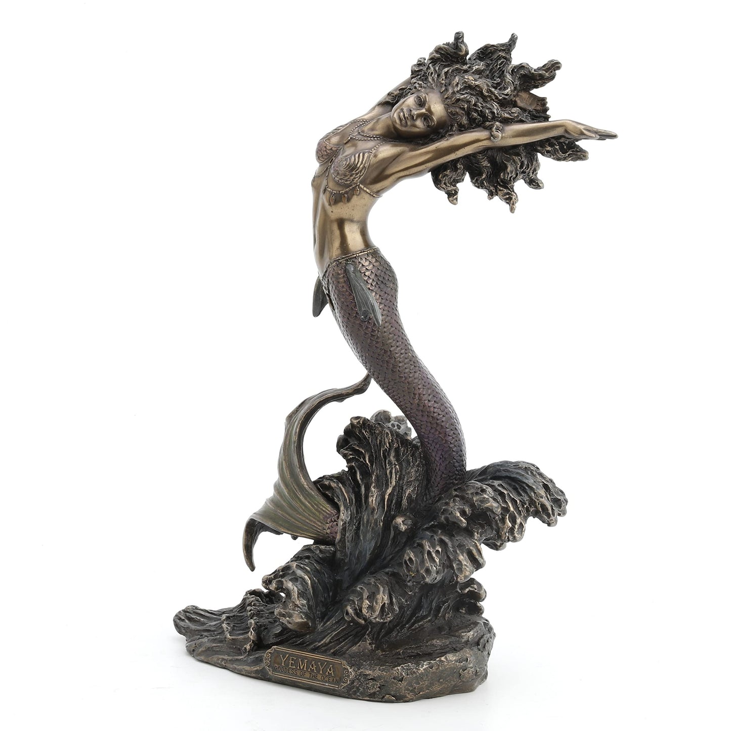 Yemaya Mother of All and Goddess of The Ocean Figurine Cold Cast Resin Bronze Finish
