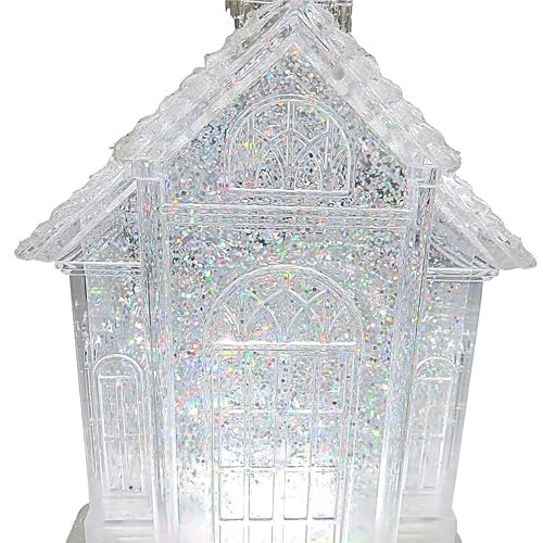 Christmas by Roman Inc., Confetti Lites Collection, 10.25" H LED Swirl Confetti Light Dome Church, Lantern, Snow Globe, Holiday Home Décor, Santa, Cardinal, Nutcracker, Snowman, Reindeer (10x6x7)