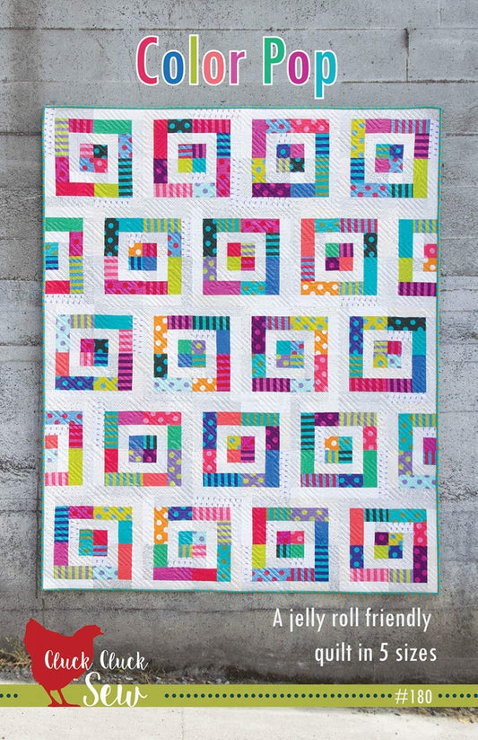 Color Pop Quilt Pattern by Cluck Cluck Sew - 5 Sizes - #180 - Jelly Roll Friendly