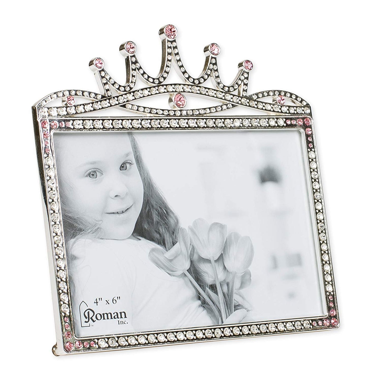 Roman Giftware Inc., Caroline Collection, New Baby, 6" H Princess Crown Frame,Religious, Inspirational, Durable (6x1x5)