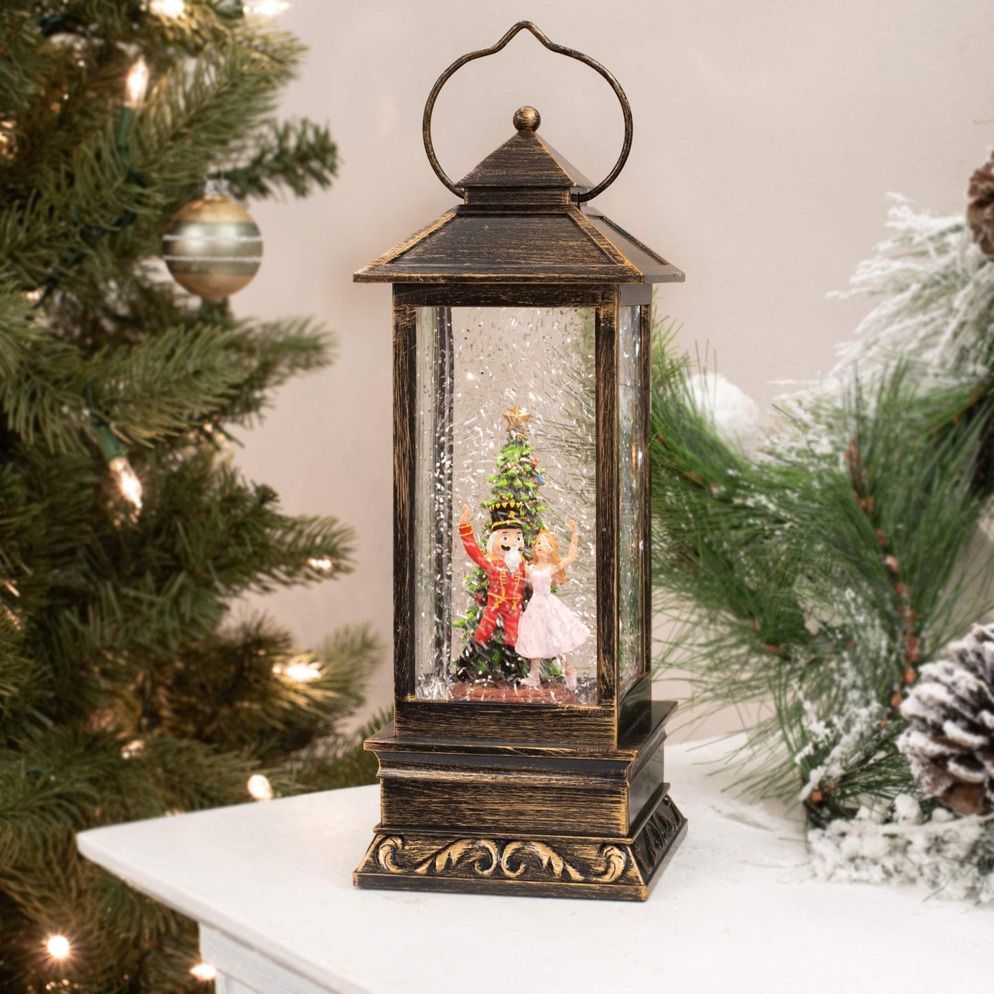 Roman 133516 Led Swirl Lantern Nutcracker Ballet, 10.7 inch, Black