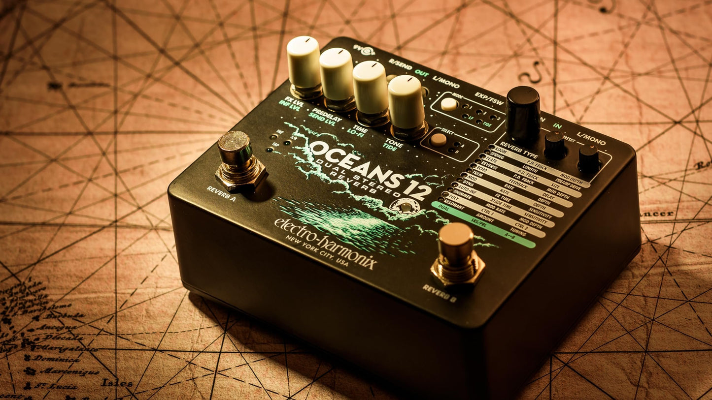 Electro-Harmonix Oceans 12 Dual Stereo Reverb Pedal