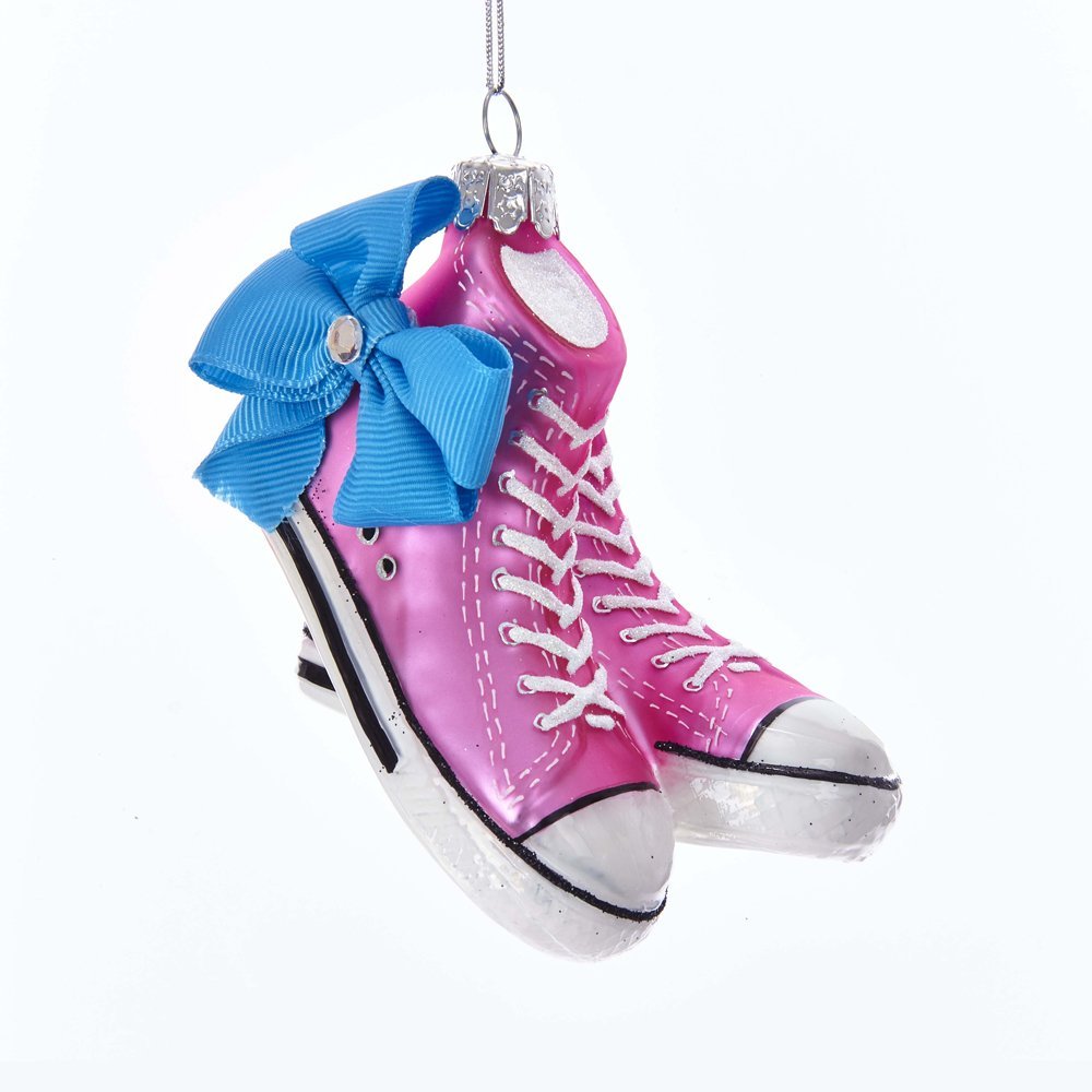Kurt S. Adler Kurt Adler 4" JoJo Siwa Pink Glass Sneakers with Bow Ornament