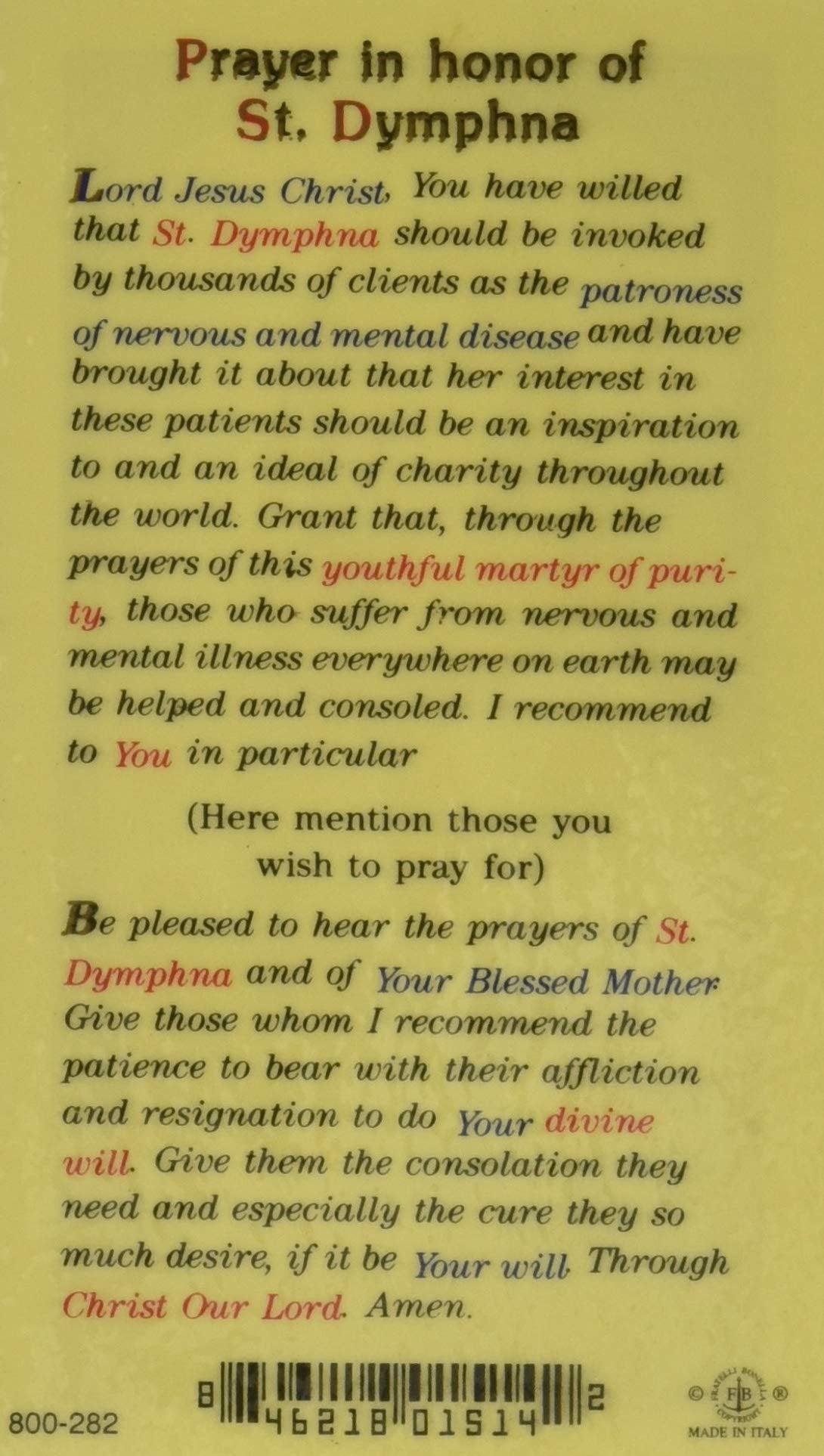 WJ Hirten 24 Saint Dymphna Deluxe Chaplet with Topaz Beads