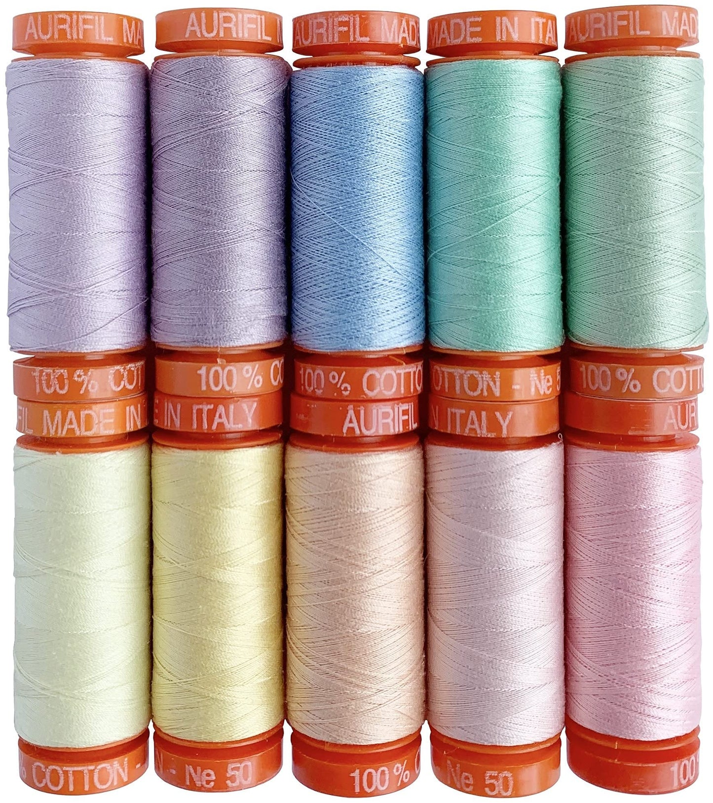 Aurifil Tula Pink Unicorn Poop Thread Set 10 Small spools 50wt Cotton Thread, Assorted