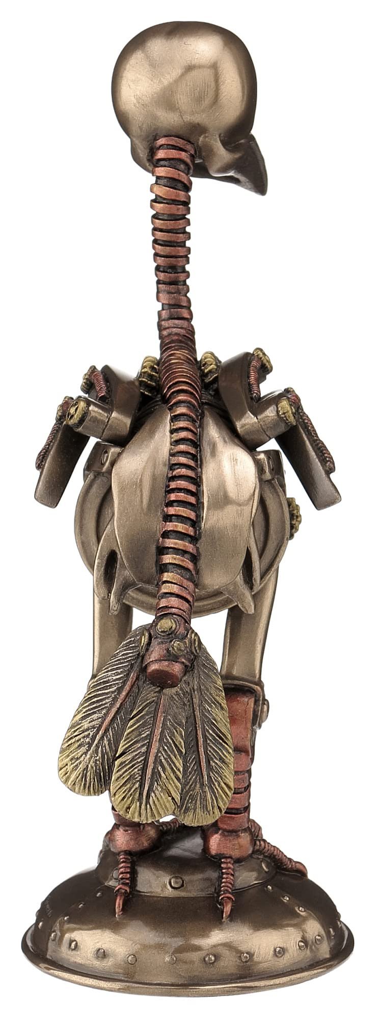 Unicorn Studio 7 1/8 Inch Steampunk Crow Skeleton Resin Sculpture Cold Cast Bronze Finish