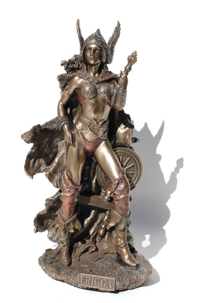Frigga Norse Goddess of Love and Marriage Statue Figurine Cold Cast Bronze