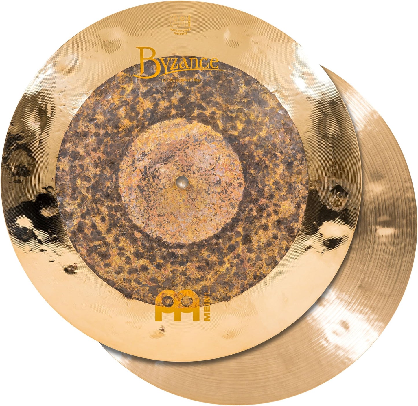 Meinl Cymbals Byzance 14" Dual Hihats, Pair — Made in Turkey — Hand Hammered B20 Bronze, 2-Year Warranty, B14DUH