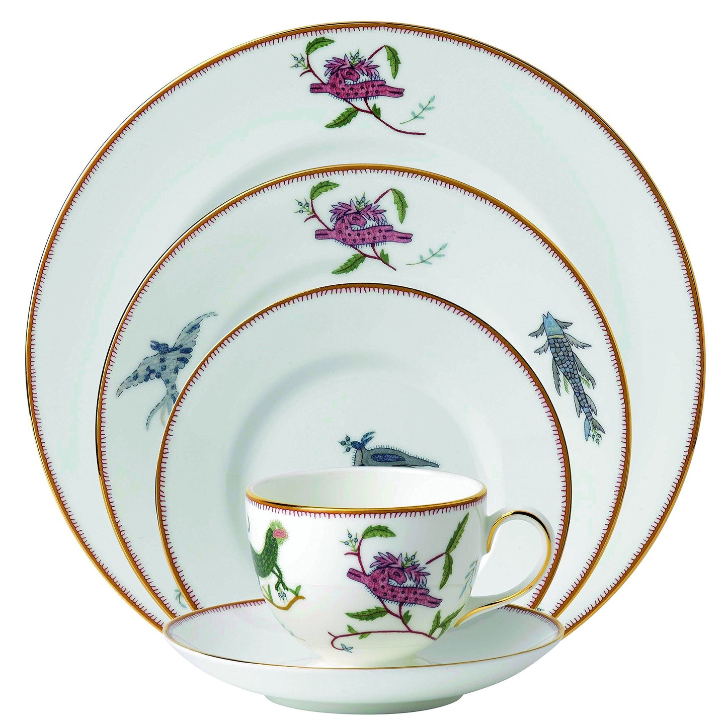 Wedgwood Mythical Creatures 5 Piece Place Setting, White