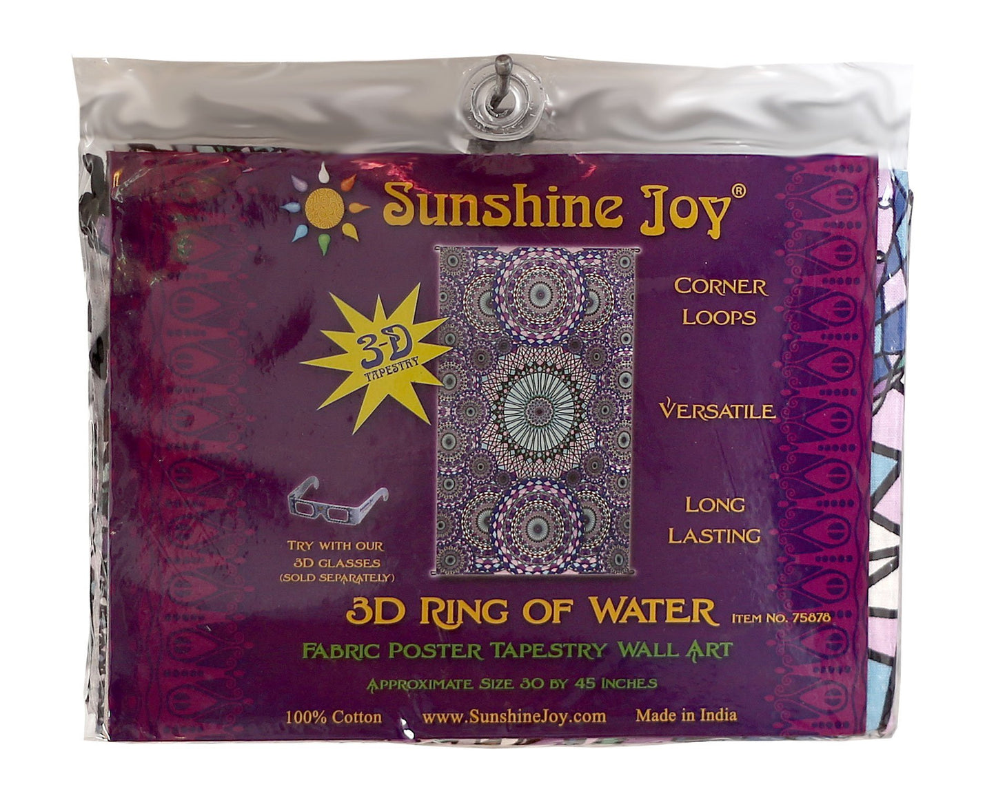 Sunshine Joy 3D Geometric Rings Tapestry Tablecloth Beach Sheet 60x90 Inches