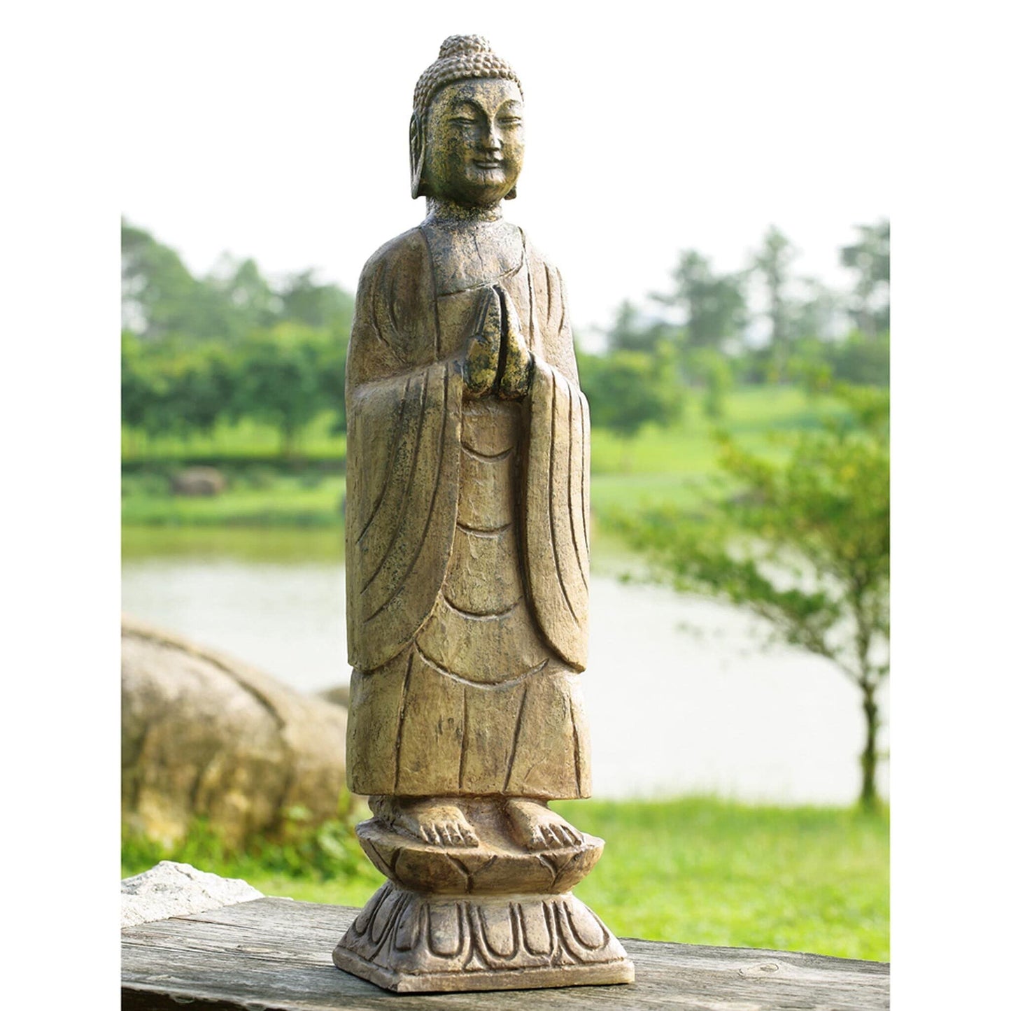 SPI Home 50720 Meditating Garden Buddha Sculpture
