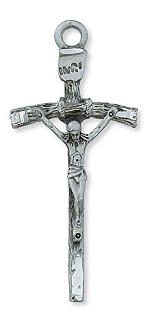 Pewter Papal Crucifix on 24" Chain (McVan D660)