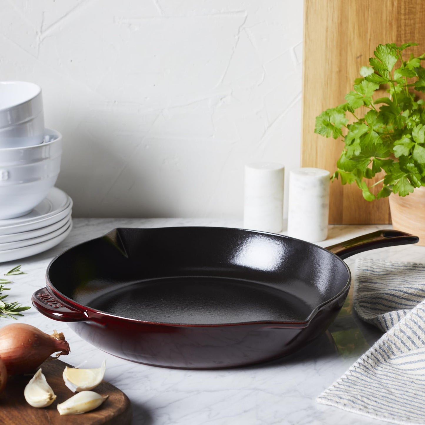 Staub Cast Iron 12-inch Fry Pan - Grenadine, Made in France