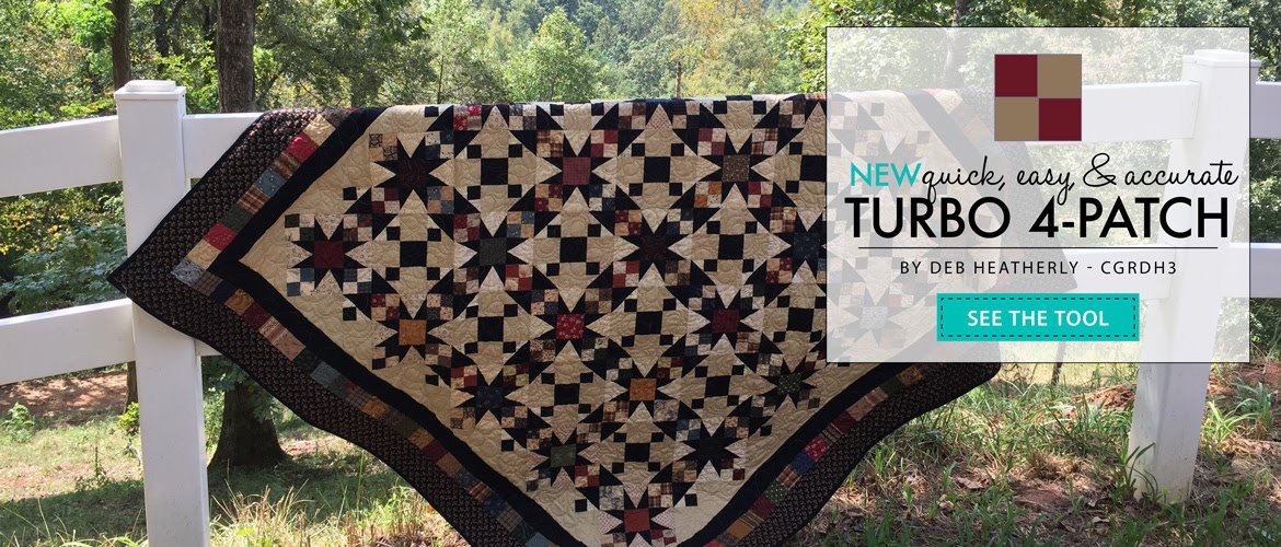 Creative Grids Turbo 4-Patch Template Quilt Ruler – CGRDH3 – Made in USA, 6-1/2in x 6-1/2in, Non-Slip Grip Acrylic Quilting, Sewing, Crafting, Patchwork Ruler & Template