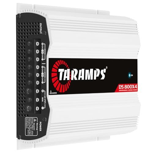Taramps DS 800x4 2 Ohms 800 Watts RMS, 4-Channel 200x4 Watts RMS, Class D, Full Range, Crossover High/Low Pass Fixed, Bridgedable, Car Audio Amplifier