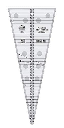 Creative Grids 22.5 Degree Triangle Quilt Ruler – CGREU3 – Made in USA, 7-3/4in x 18-1/2in, Non-Slip Grip Acrylic Quilting, Sewing, Crafting, Patchwork Ruler & Template