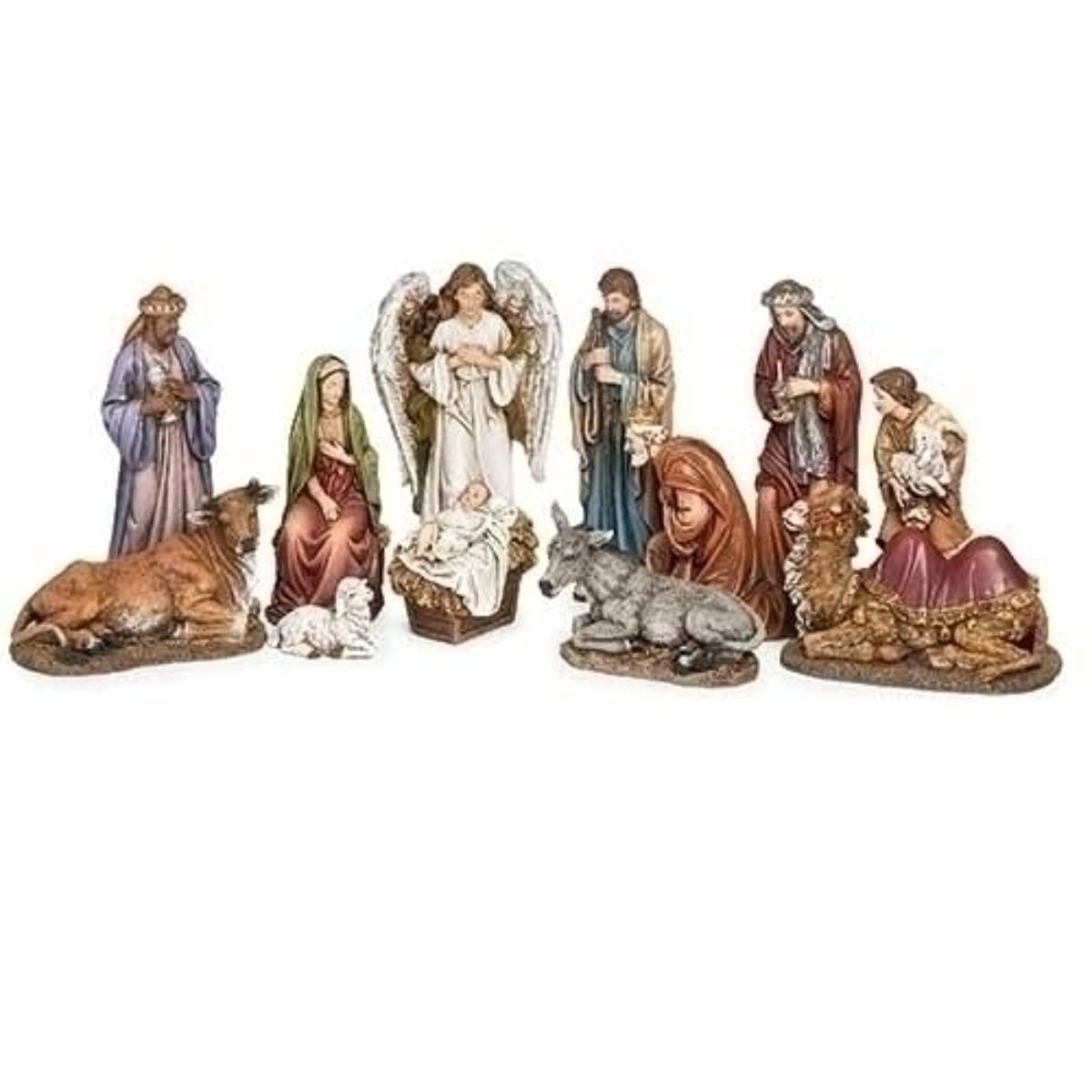 Roman Joseph's Studio 12- Pc 7" H Nativity Set with a Shepherd and Animals, Christmas Decoration