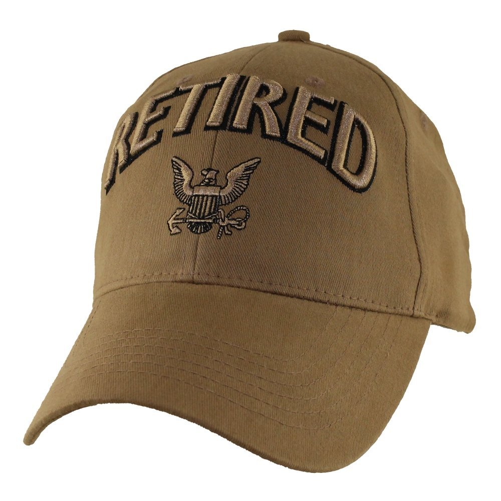 U.S. Navy Retired Hat - USN Coyote Brown Baseball Cap 6641