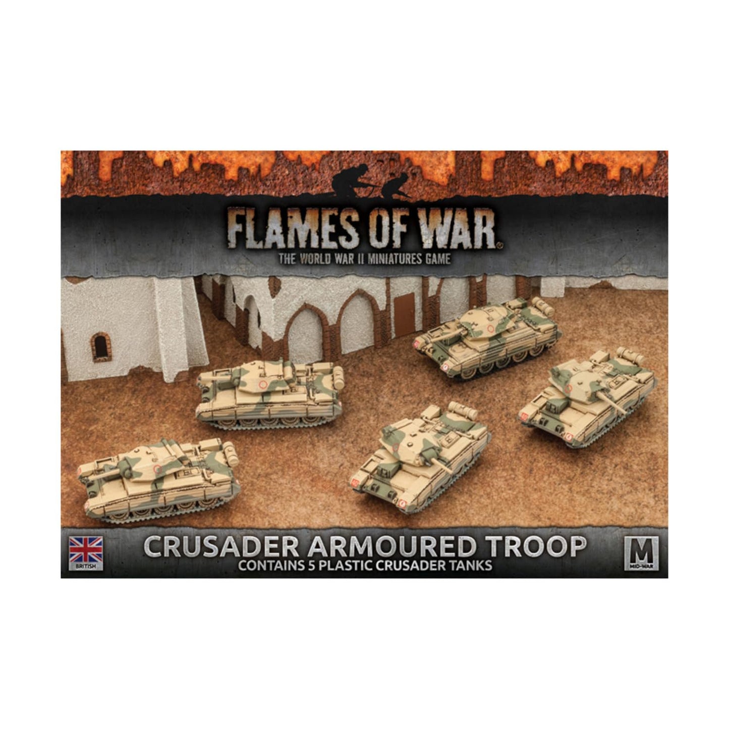 Battlefront Miniatures Flames of War British Crusader Armoured Troop FOW BBX39