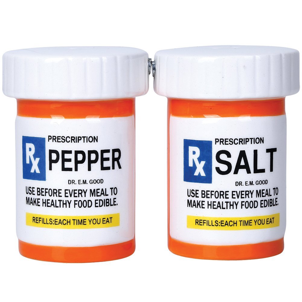 Pacific Giftware RX Pharmacy Presciption Bottles Ceramic Magnetic Salt and Pepper Shaker Set