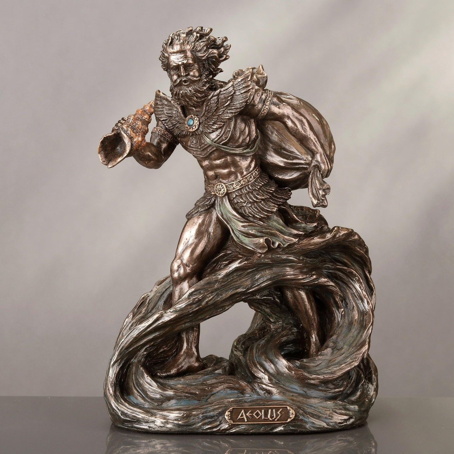 Veronese Design 7 5/8 Inch Aeolus The Greek God of Winds Cold Cast Resin Bronze Finish Statue