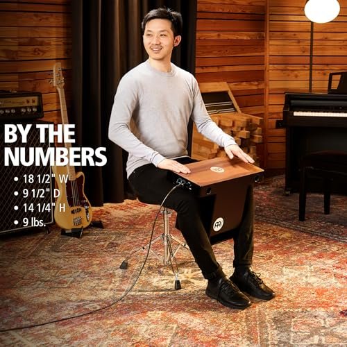 Meinl Pickup Slaptop Cajon Box Drum with Internal Snares and Forward Projecting Sound Ports -NOT MADE IN CHINA - Walnut Playing Surface, 2-YEAR WARRANTY (PTOPCAJ2WN)